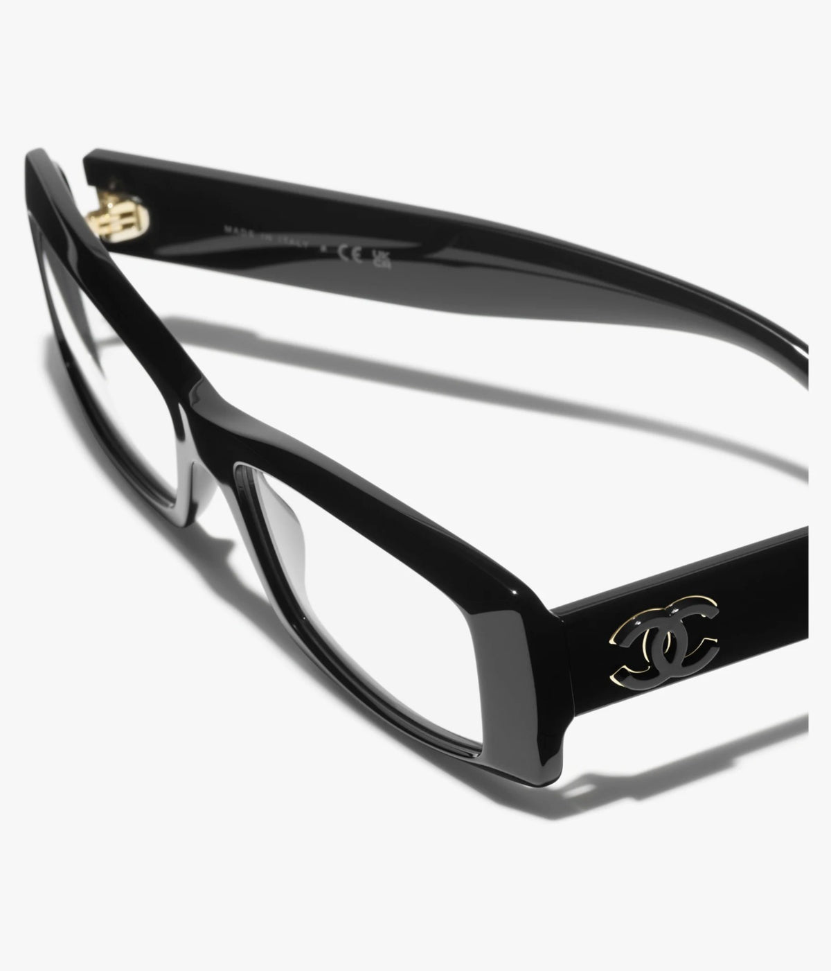Chanel Unisex Rectangle Black Eyeglasses