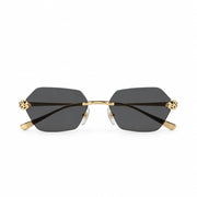 Cartier Panthère de C Women Rimless Hexagon-Frame Grey Sunglasses
