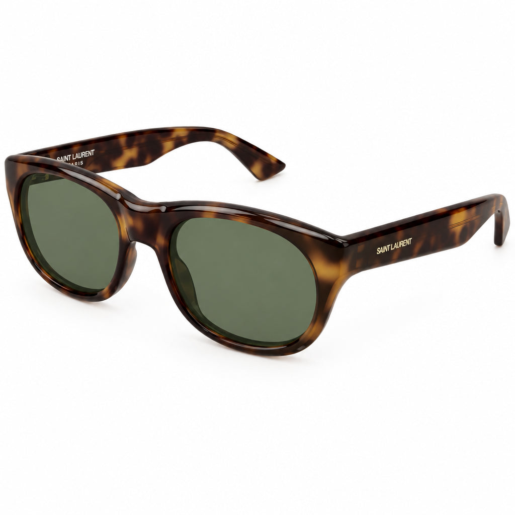 Saint Laurent Women SL 815 Romy Squared Oval Tortoiseshell / Green Sunglasses