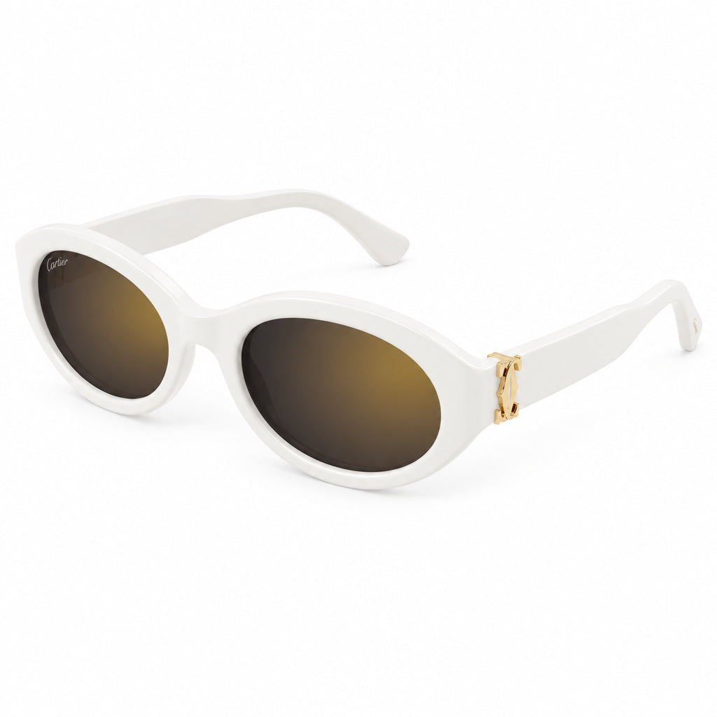Cartier Signature C de Motif Women White Sunglasses
