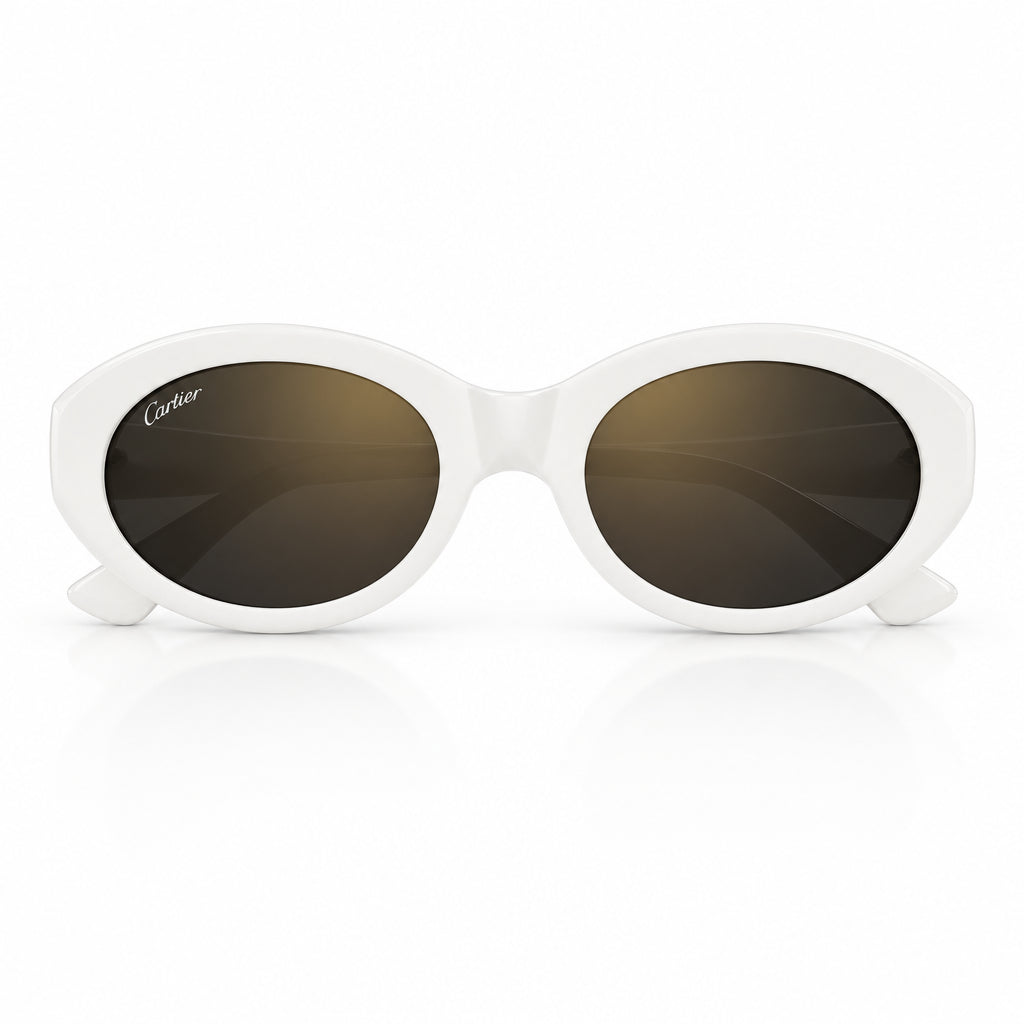 Cartier Signature C de Motif Women White Sunglasses