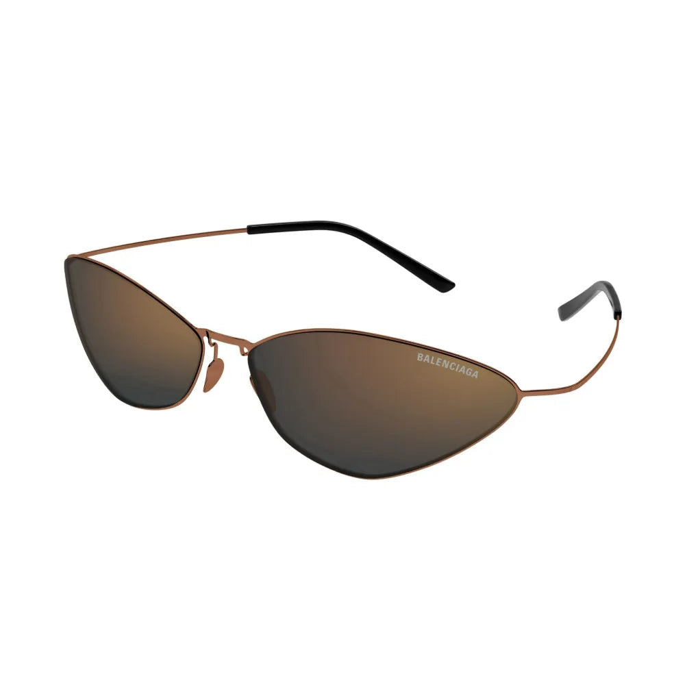 Balenciaga Unisex BB0350S Ochre Brown Cat-Eye Titanium Sunglasses