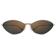 Balenciaga Unisex BB0350S Ochre Brown Cat-Eye Titanium Sunglasses