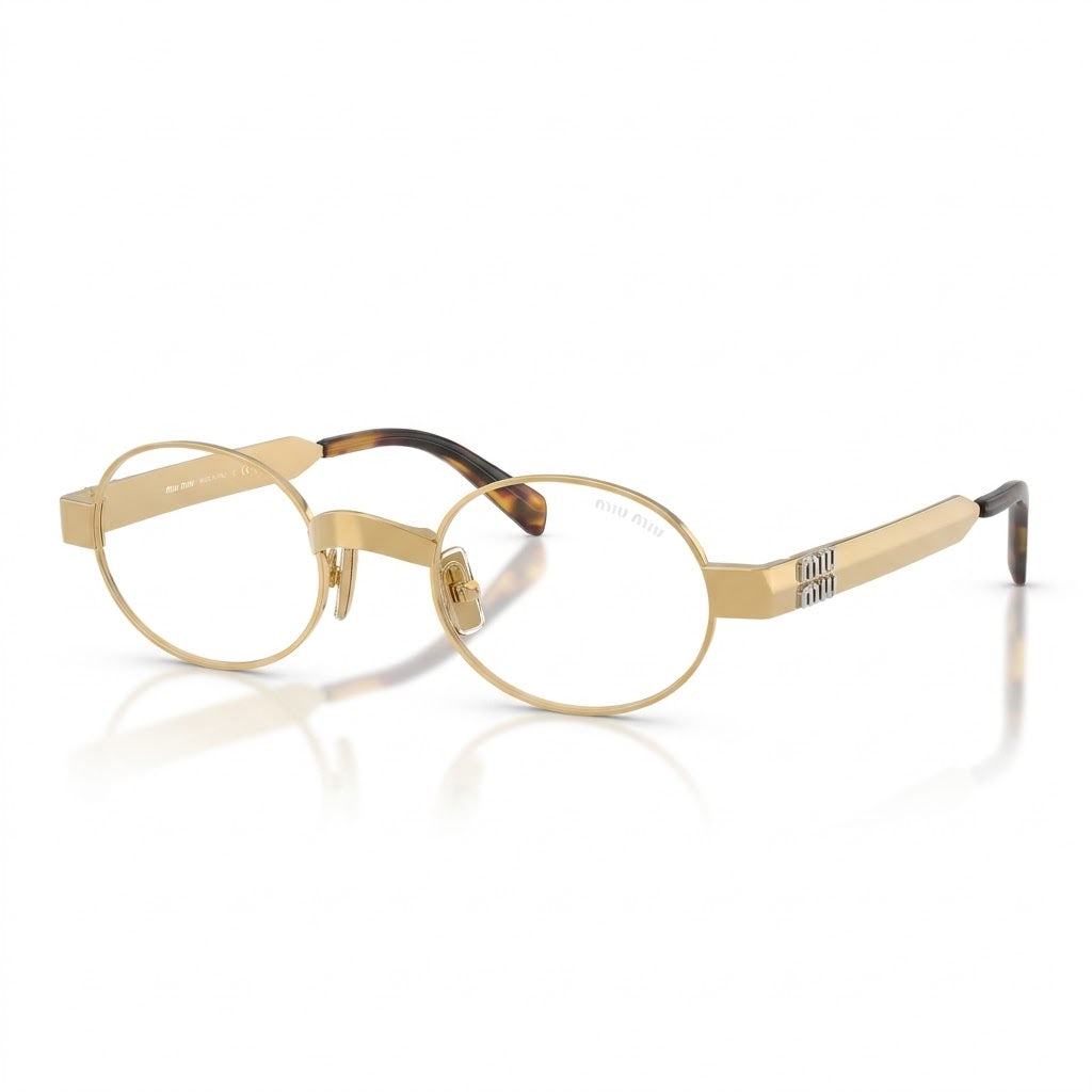 Miu Miu Envie Women MU B51S Oval Gold / Transparent Blue-Light Filter  Eyewear