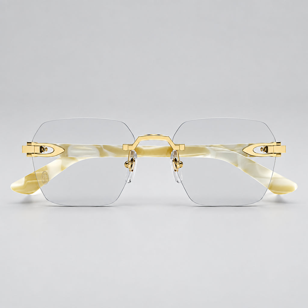 Cartier Signature C de Men Rimless Rectangle Transparent Eyeglasses
