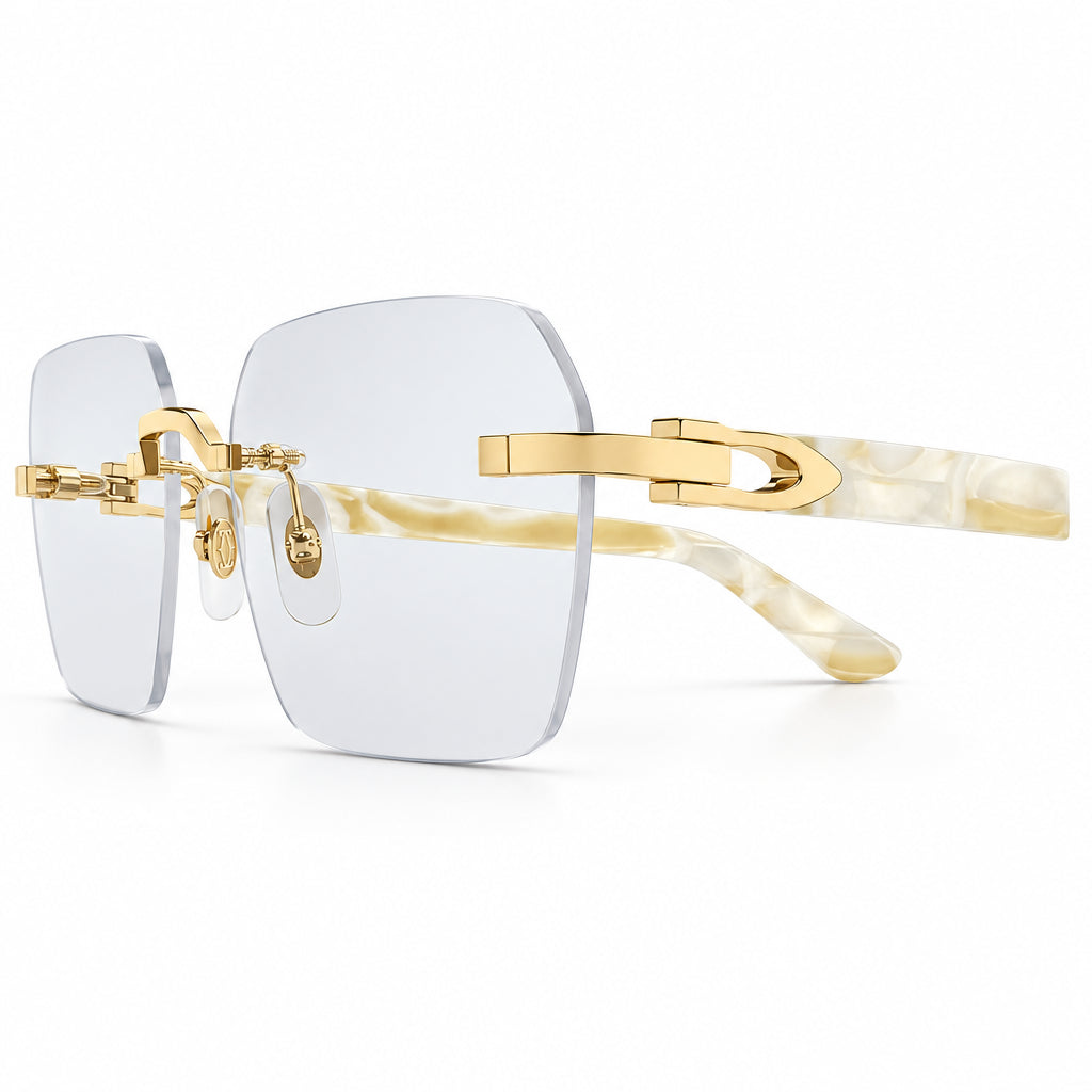 Cartier Signature C de Men Rimless Rectangle Transparent Eyeglasses