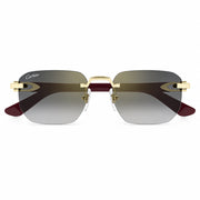 Cartier Elongated C de Motif Men Rimless Gradient Grey Sunglasses