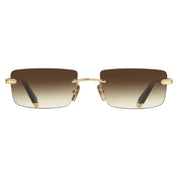 Maybach The Symphony I Unisex Gold Rimless Rectangle Brown Sunglasses