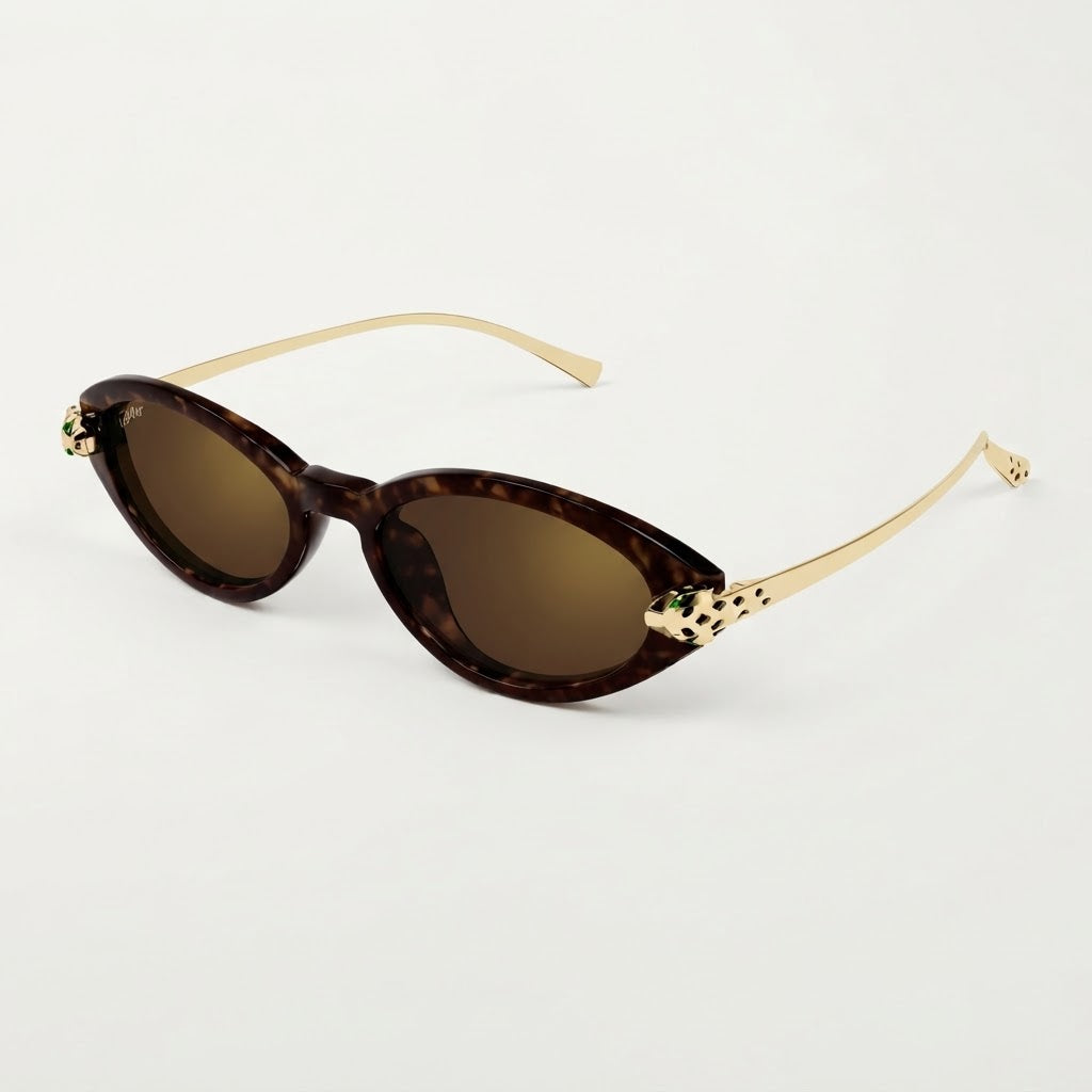 Cartier Panthère de Cat-Eye Women Havana Brown Sunglasses