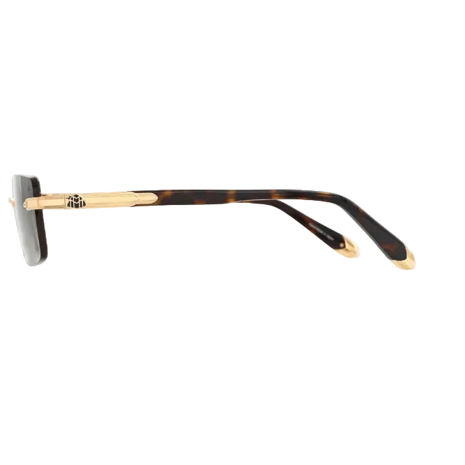 Maybach The Symphony Unisex Silver / Burgundy Rimless Rectangle Sunglasses