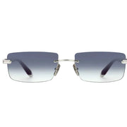 Maybach The Symphony Unisex Silver / Burgundy Rimless Rectangle Sunglasses