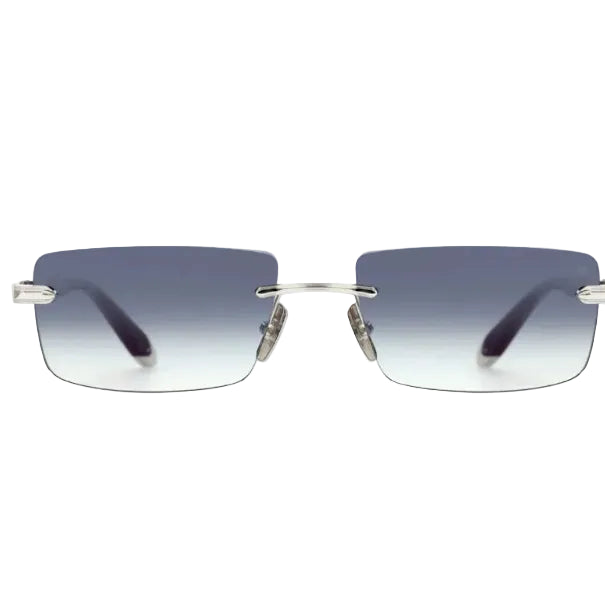 Maybach The Symphony Unisex Silver / Burgundy Rimless Rectangle Sunglasses