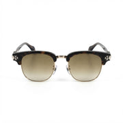 Chrome Hearts Unisex Square Tortoise & Gold Gothic Sunglasses