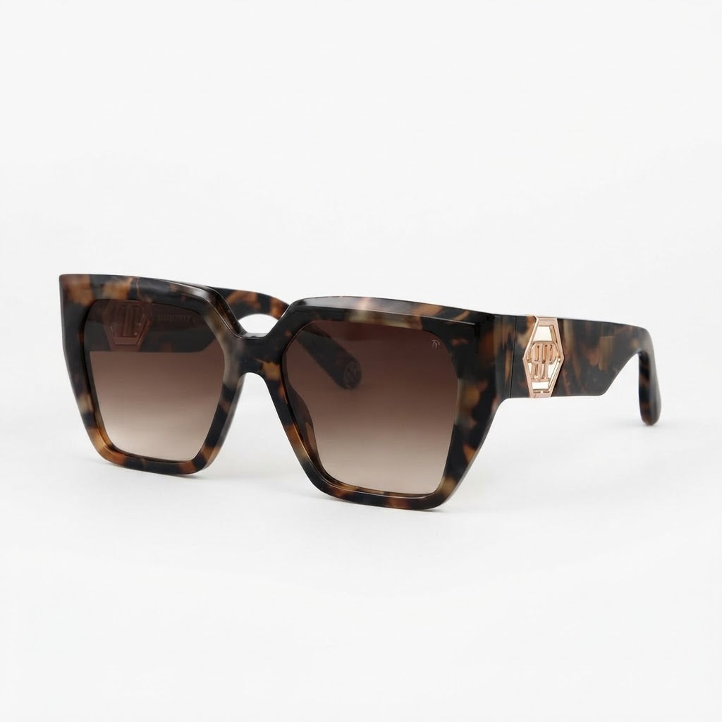 Philipp Plein SPP177 Unisex Dark Havana Sunglasses