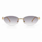 Cartier Clash de C Women Rimless Studded Temple Grey Sunglasses