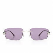 Cartier Panthère de C Unisex Rimless Rectangular Purple Sunglasses
