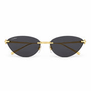 Cartier Clash de C Women Rimless Studded Temple Dark Grey Sunglasses