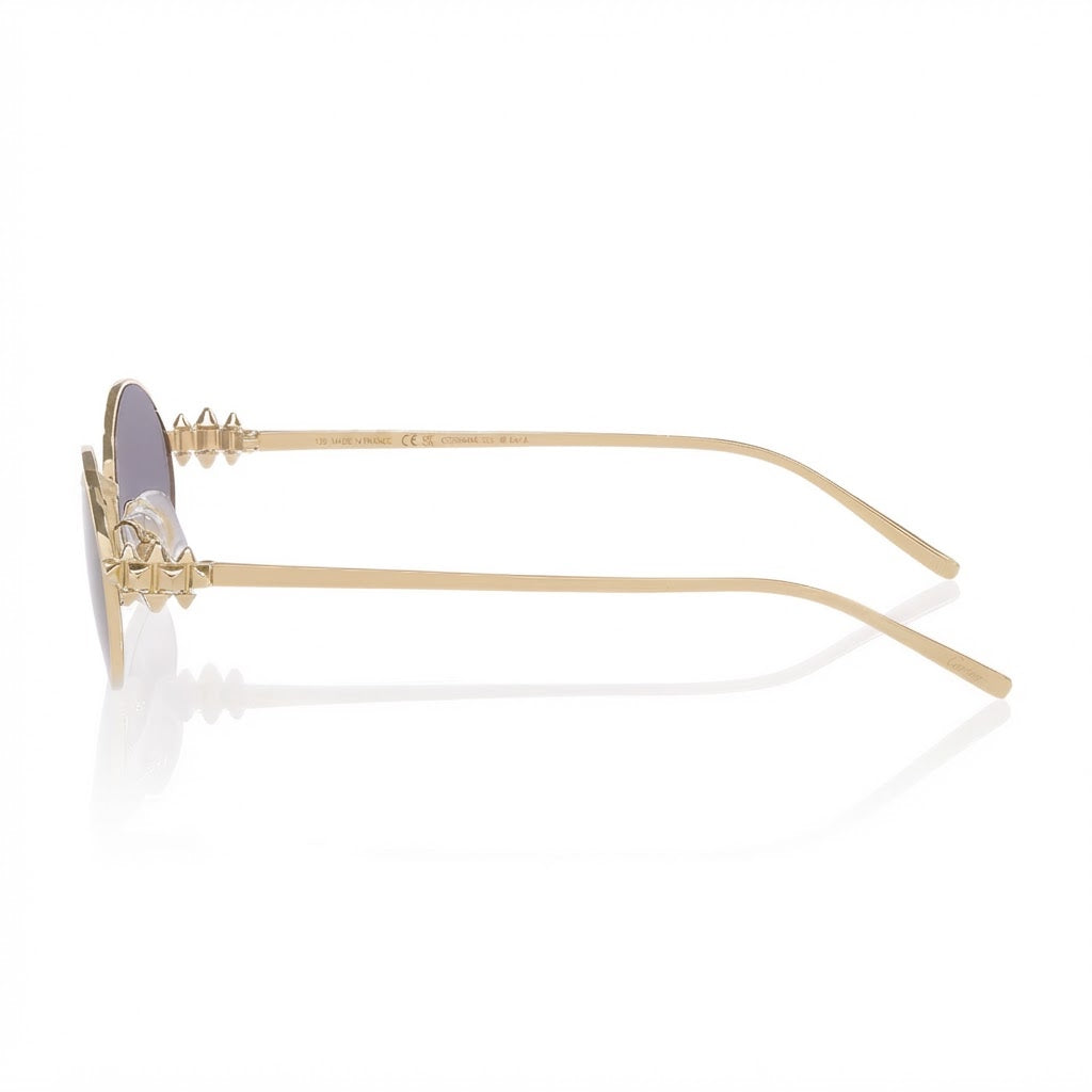 Cartier Clash de Women Oval Gold Finish Studded Temple Grey Gradient Sunglasses