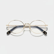  Chanel Oval Metal & Imitation Pearl Optical Frames Glasses CH2228H