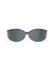 Chanel Women Shield Grey Sunglasses
