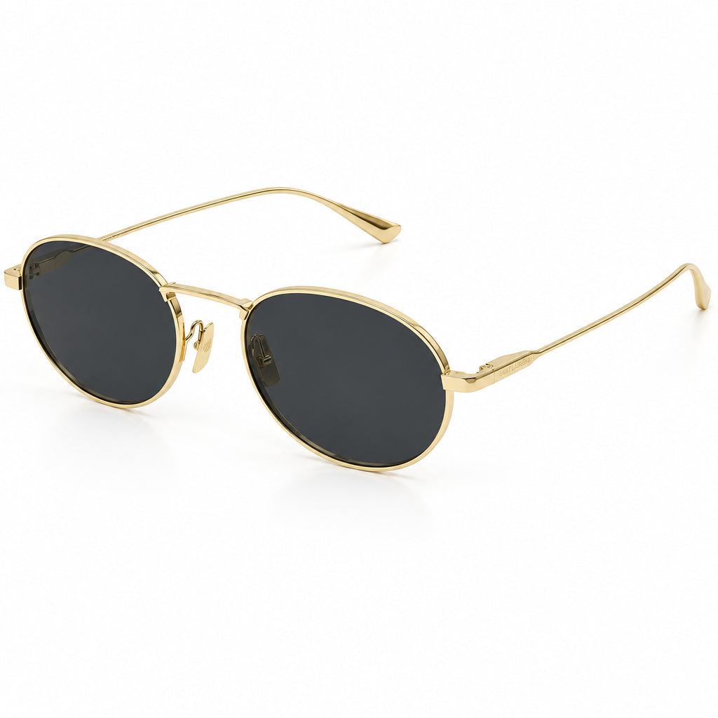 Saint Laurent Unisex SL 799 003 Gold Oval Black Sunglasses