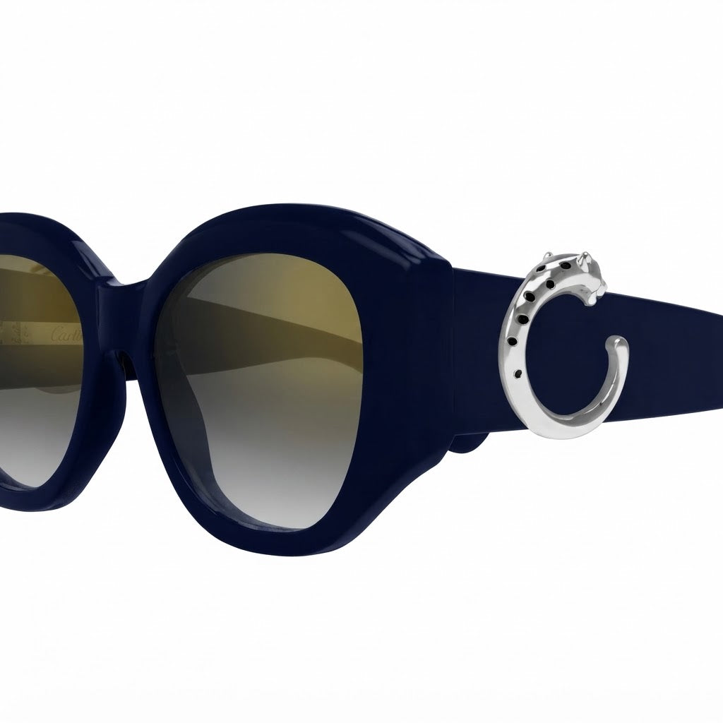 Cartier Panthère de C Motif Square Women Blue Sunglasses