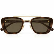 Saint Laurent Unisex SL 825 Rectangular 002 Shiny Havana / Brown Sunglasses