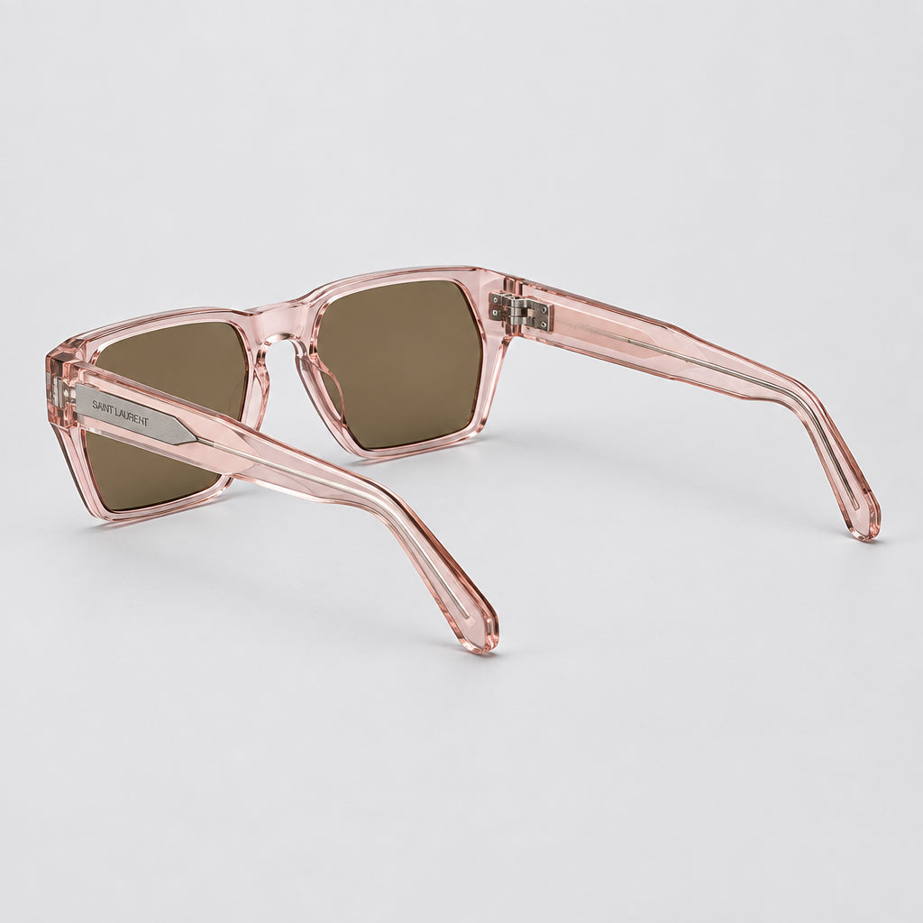Saint Laurent Men SL 894 Square Transparent Pink Sunglasses