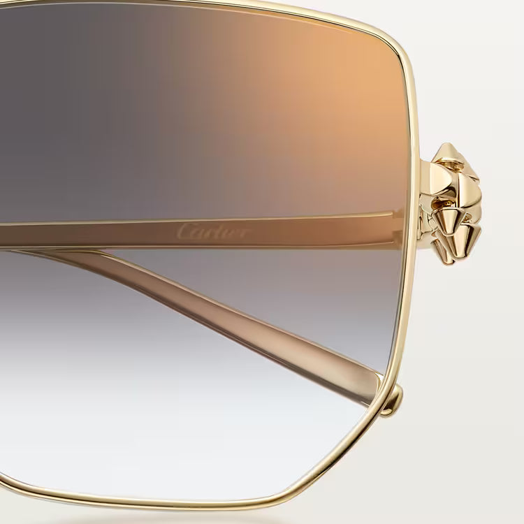 Cartier Clash de C Women Gold Finish Studded Temple Square Grey Gradient Sunglasses