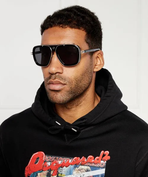 Philipp Plein Men's SPP109M Black / Silver Sunglasses