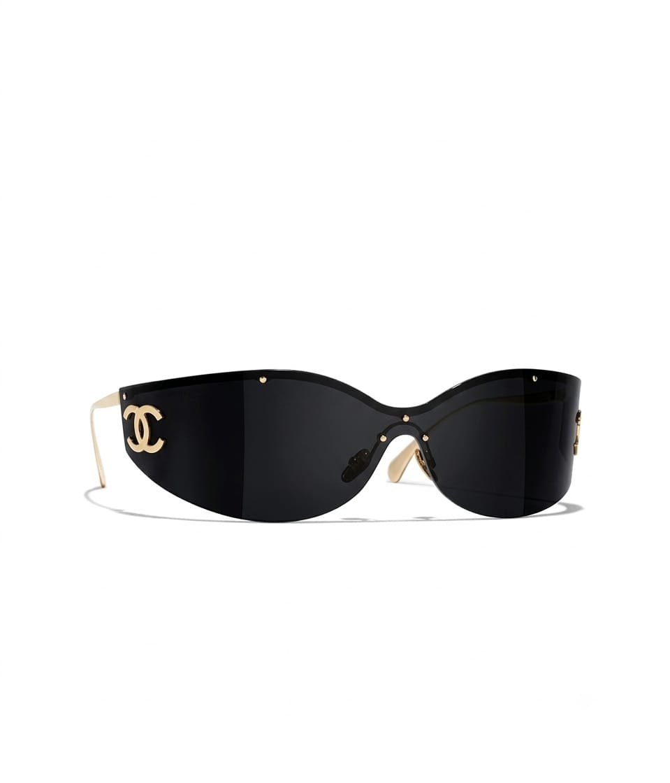 Chanel Women Shield Black Sunglasses