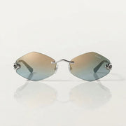 Cartier Panthère de Unisex Rimless Hexagonal Green and Blue Gradient Sunglasses