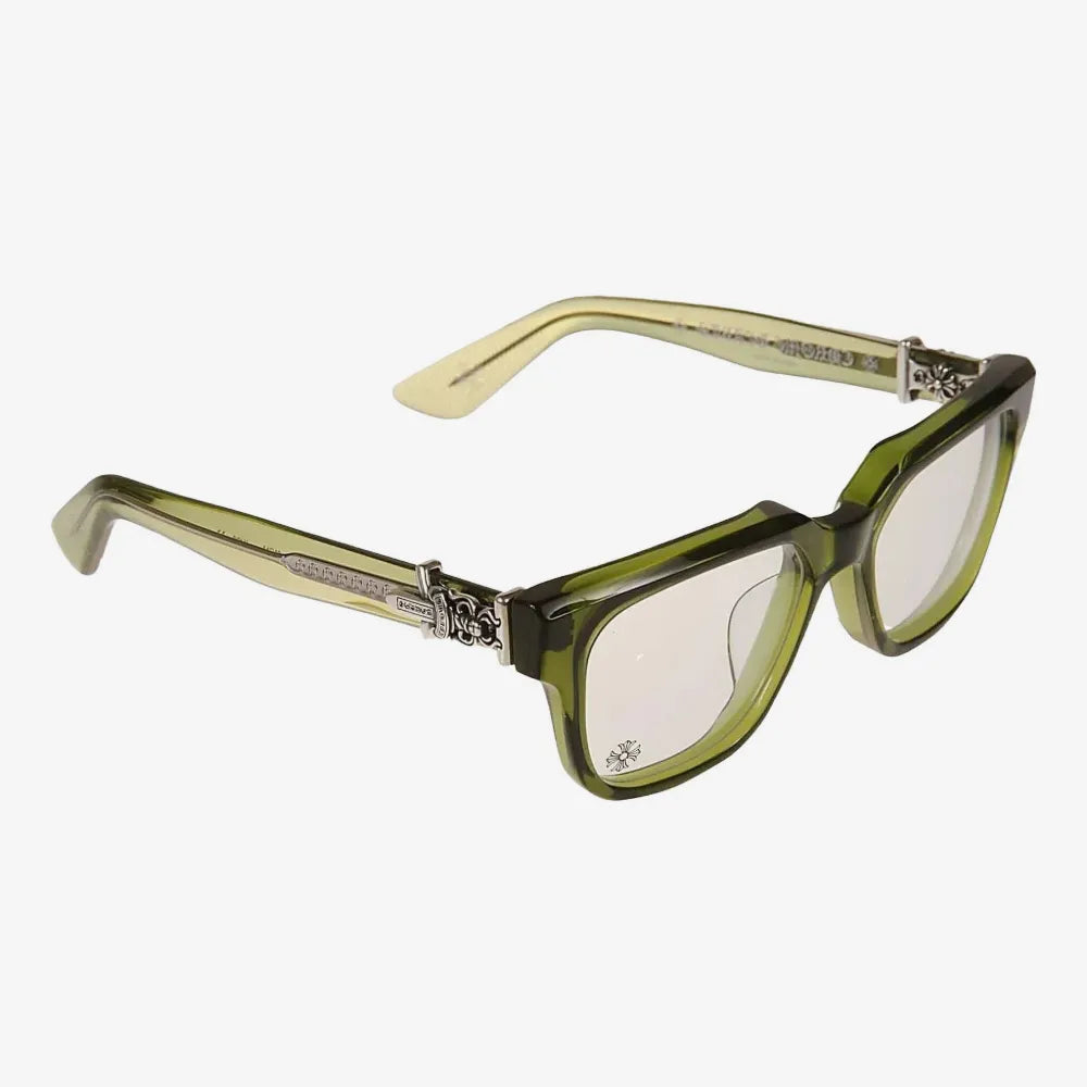 Chrome Hearts Vagillionaire II Square-Frame Army Green Sunglasses