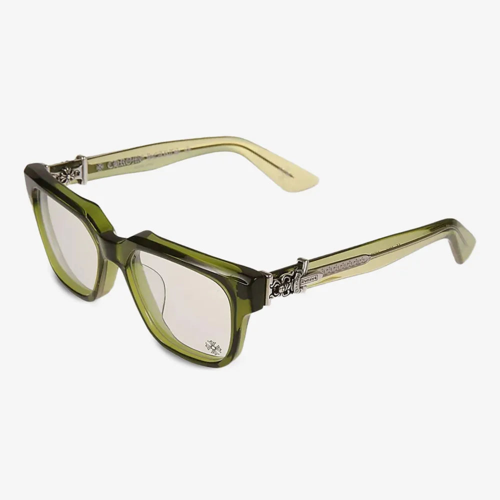 Chrome Hearts Vagillionaire II Square-Frame Army Green Sunglasses