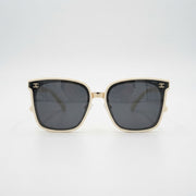 Chanel Women Classic Square Acetate Polarized Rhinestone Chanel Logo White Sunglasses
