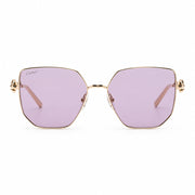 Cartier Clash de C Women Gold Finish Studded Temple Square Violet Sunglasses