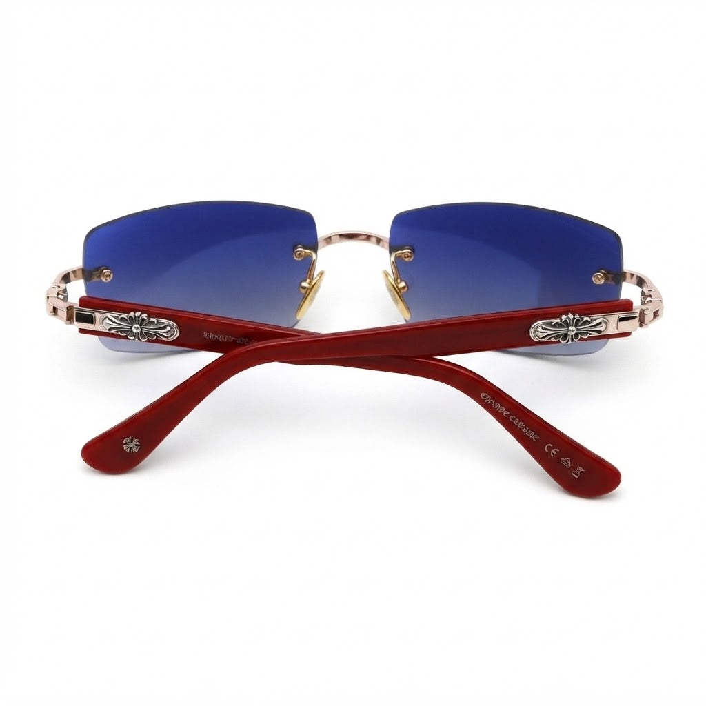 Chrome Hearts Deep II Red/Gold Sunglasses