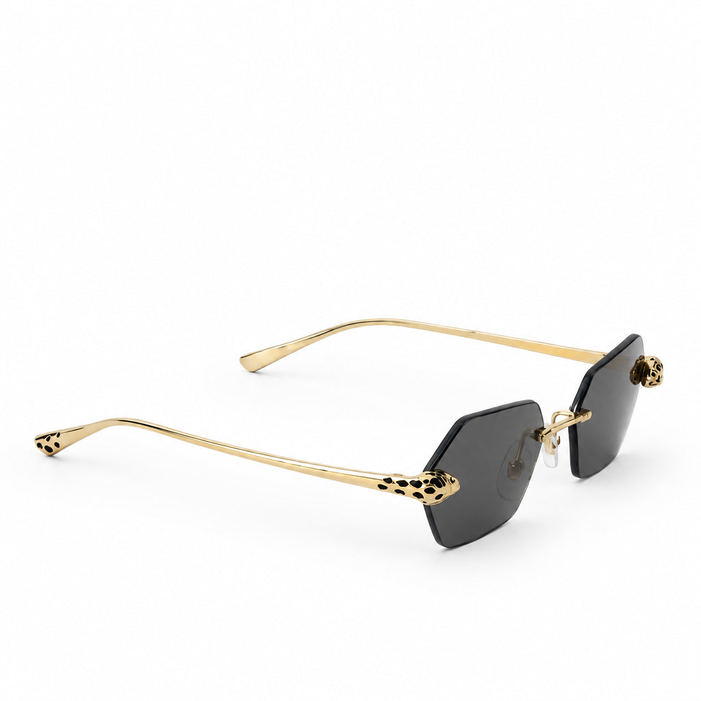 Cartier Panthère de C Women Rimless Hexagon-Frame Grey Sunglasses