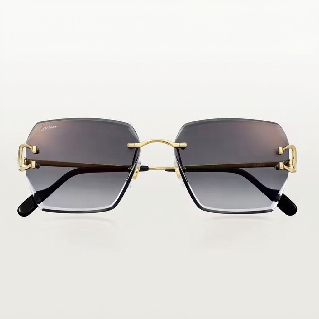Cartier Classic C Motif Women Rimless Grey Sunglasses