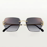 Cartier Classic C Motif Women Rimless Grey Sunglasses