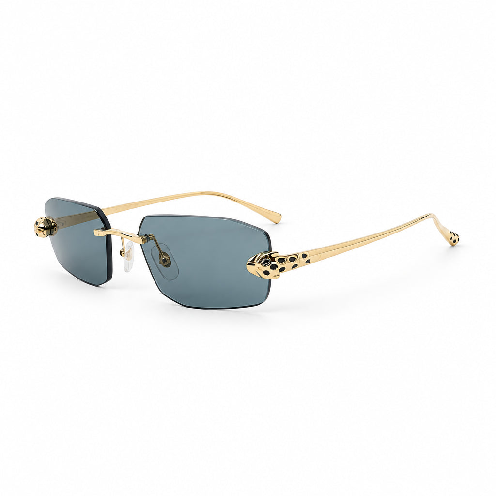 Cartier Panthère de C Unisex Rimless Rectangular Light Blue Sunglasses