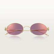 Cartier Clash de Women Oval Gold Finish Studded Temple Purple Sunglasses