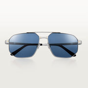 Cartier Santos de Cartier Men Navigator Silver-Blue Sunglasses