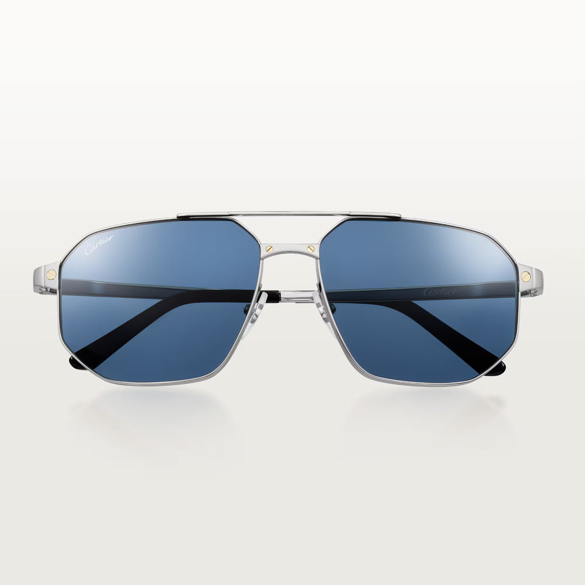 Cartier Santos de Cartier Men Navigator Silver-Blue Sunglasses