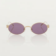 Cartier Clash de Women Oval Gold Finish Studded Temple Violet Sunglasses