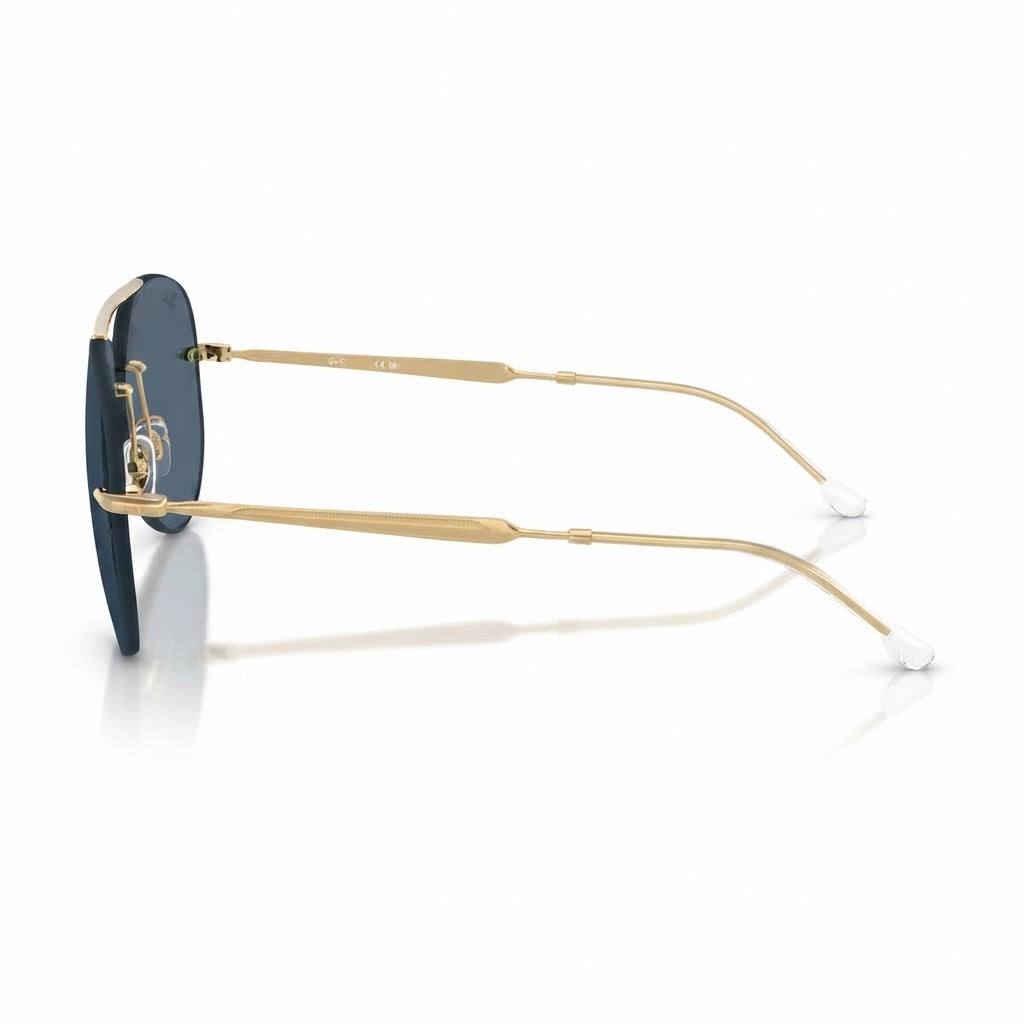 Ray-Ban Unisex Rimless Pilot Dark Blue Sunglasses