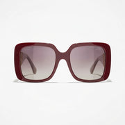 Chanel Women Square Red & Gold Jewel Sunglasses