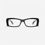  Chanel Unisex Rectangle Black Eyeglasses 