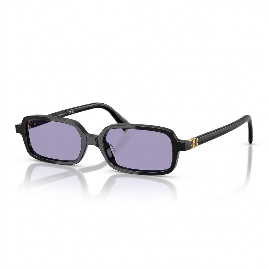 Miu Miu Regard MU 11ZS Women Rectangular Black / Violet Sunglasses