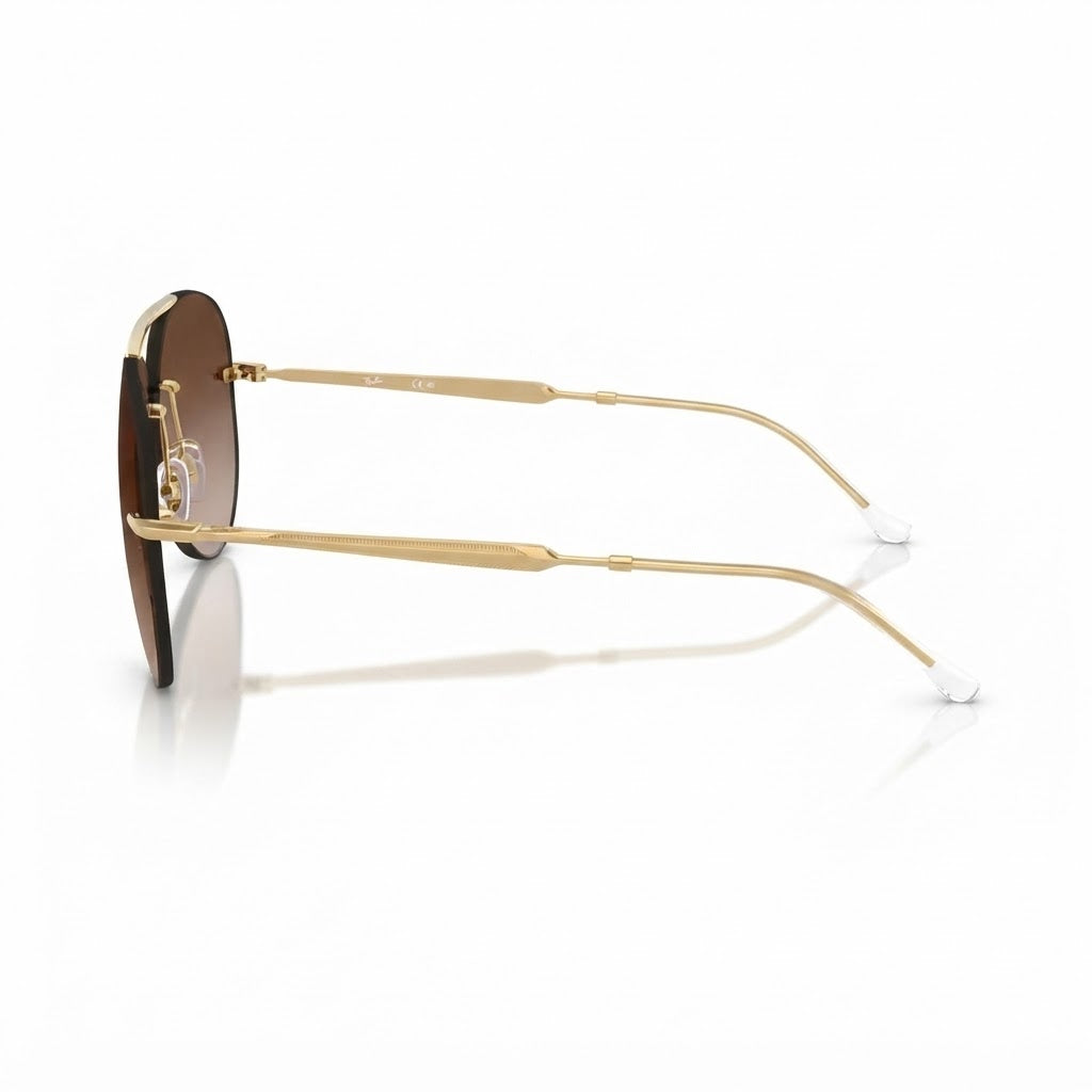 Ray-Ban Unisex Rimless Pilot Light Brown Gradient Sunglasses